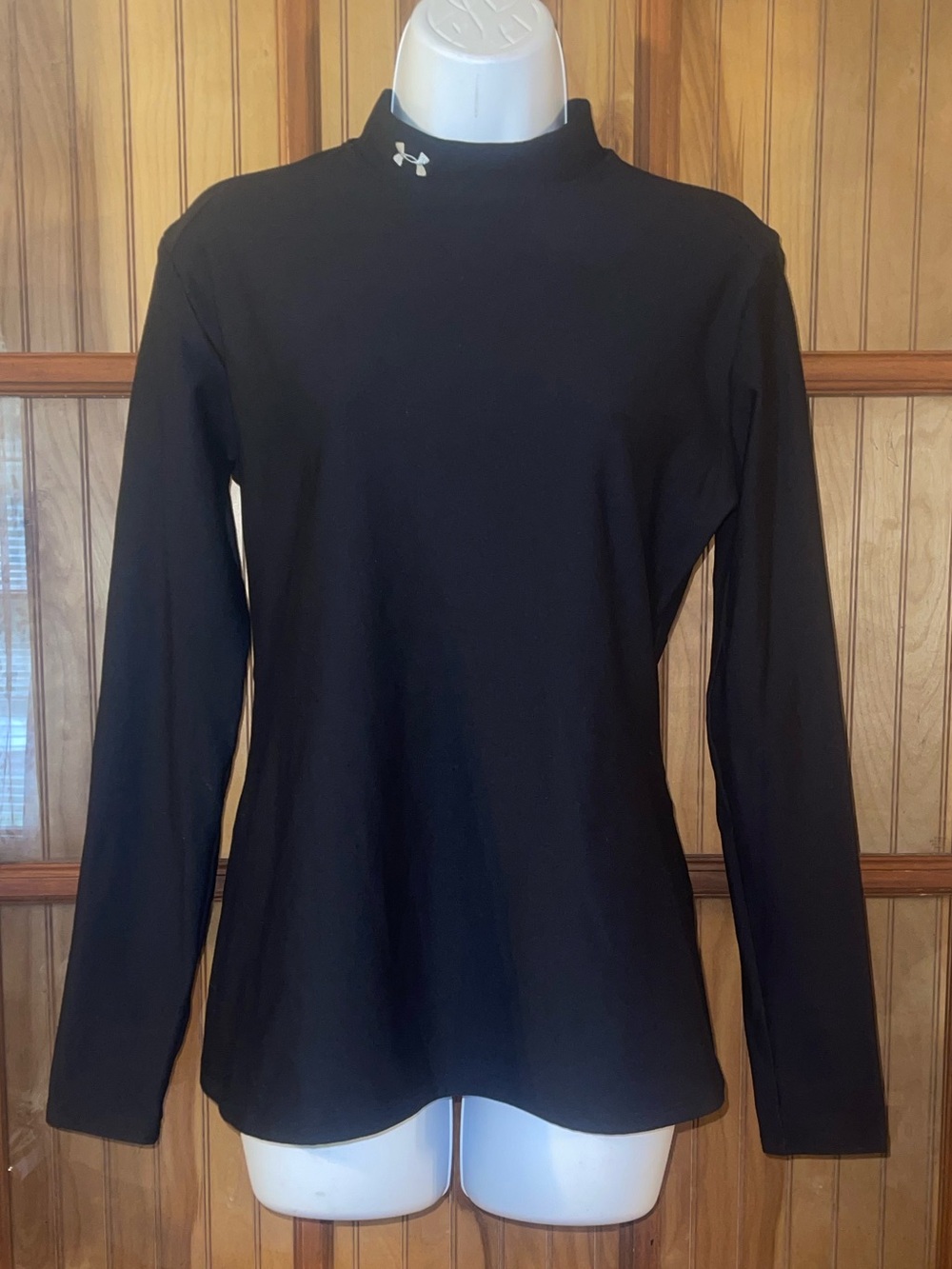 Under Armour Women's Black Long Sleeve Mock Neck Coldgear Performance Top